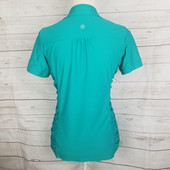 Athleta Birdie Tennis Ruched Polo Short Sleeve Top - Picture 2 of 7